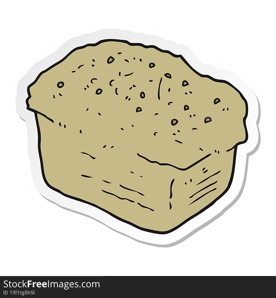 sticker of a cartoon bread