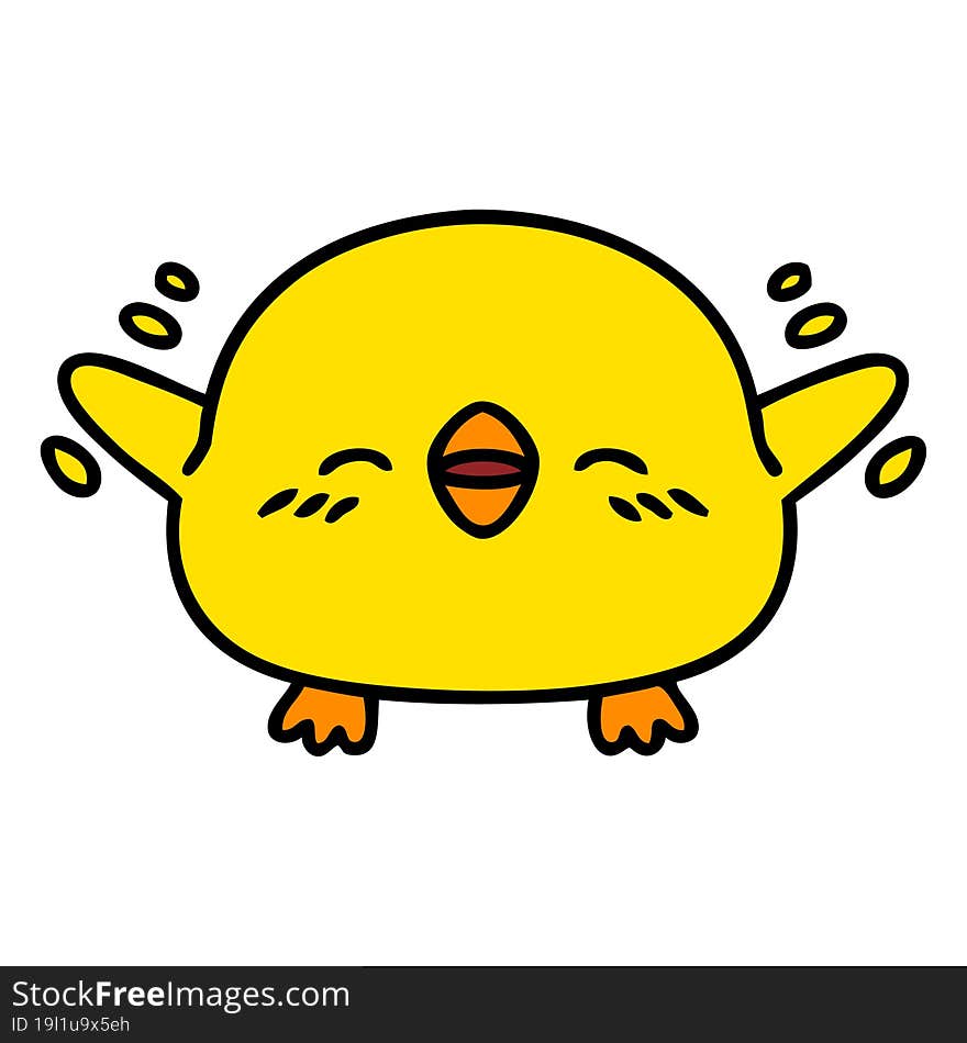 cartoon of a cute baby bird flapping wings. cartoon of a cute baby bird flapping wings