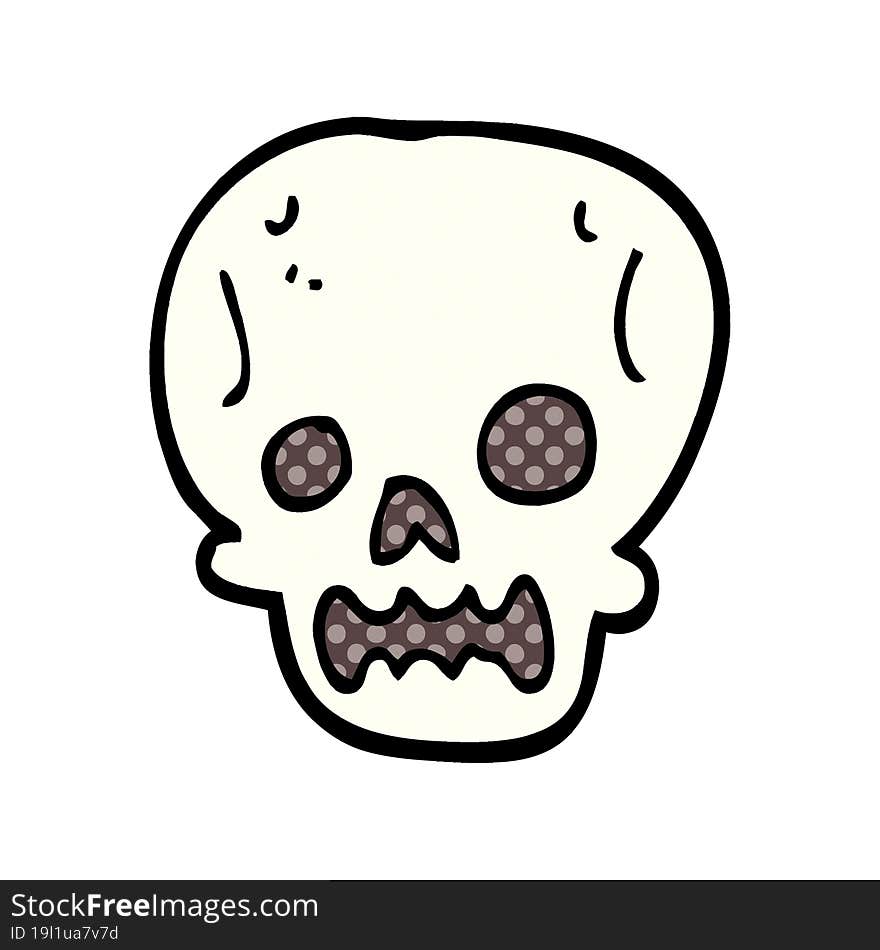 cartoon doodle halloween skull