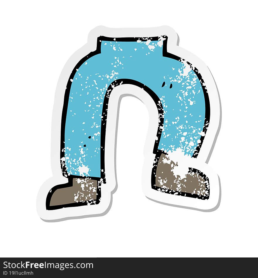 retro distressed sticker of a cartoon legs