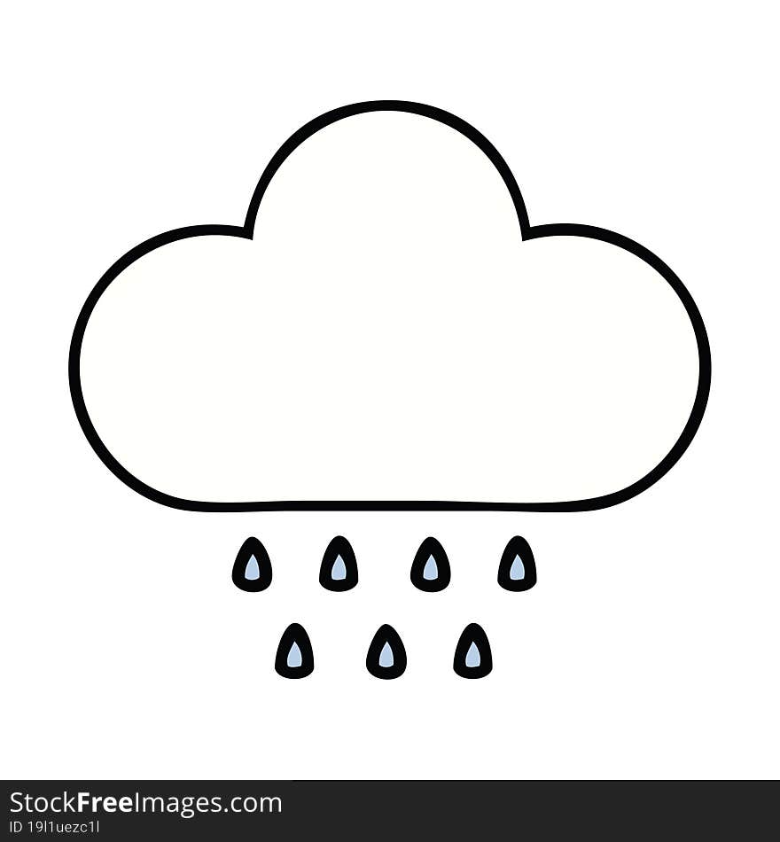 cute cartoon of a rain cloud. cute cartoon of a rain cloud