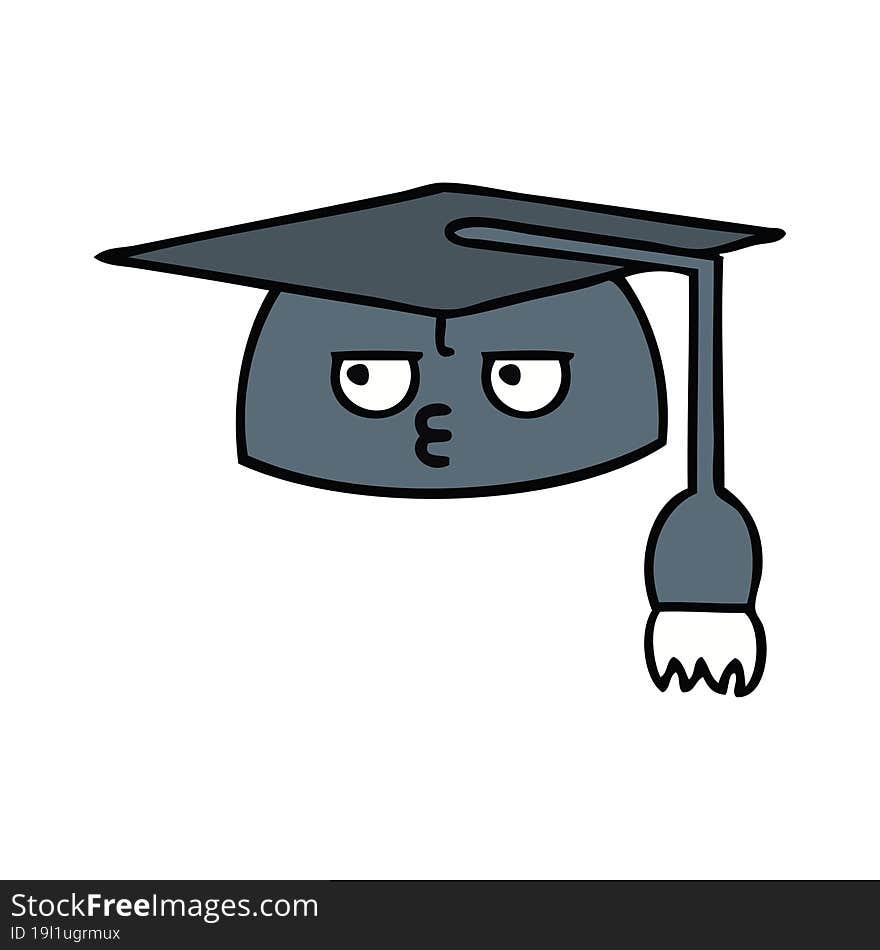 cute cartoon of a graduation hat. cute cartoon of a graduation hat