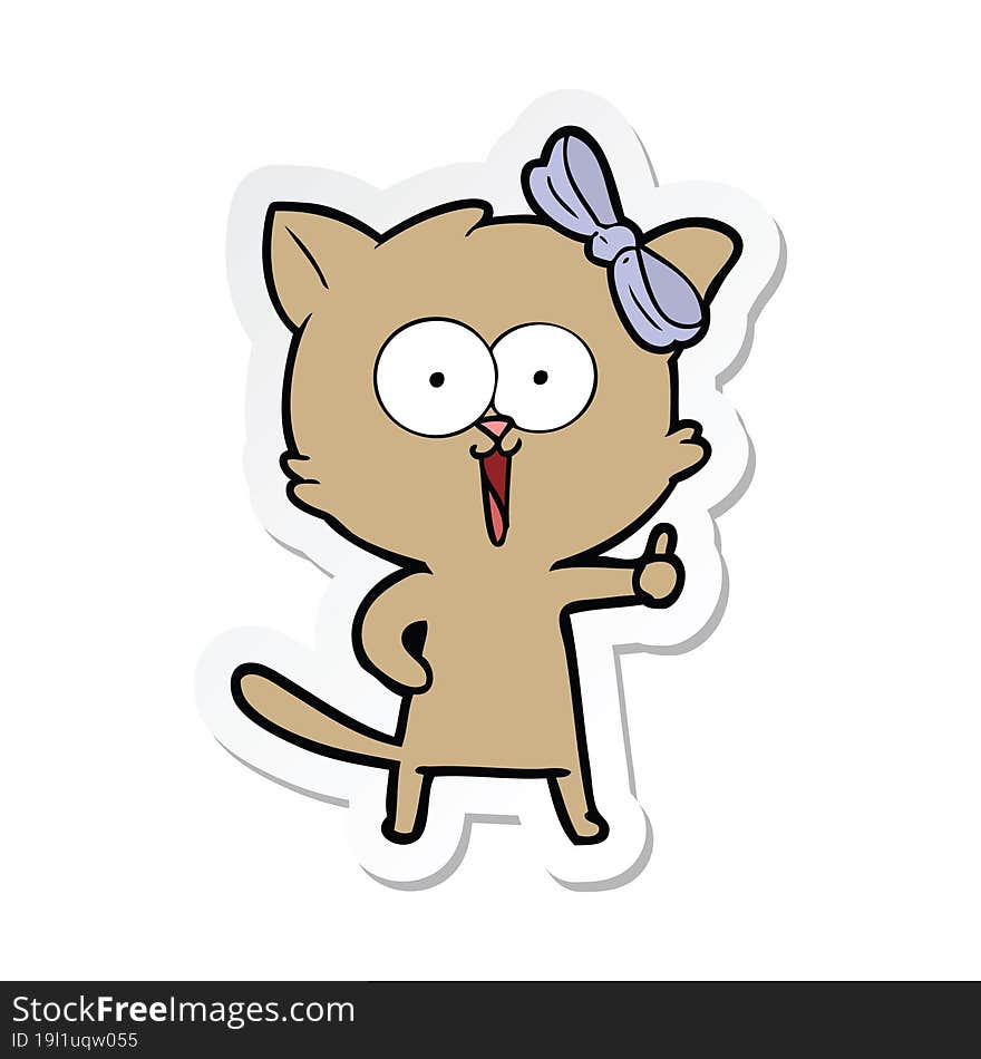 sticker of a cartoon cat