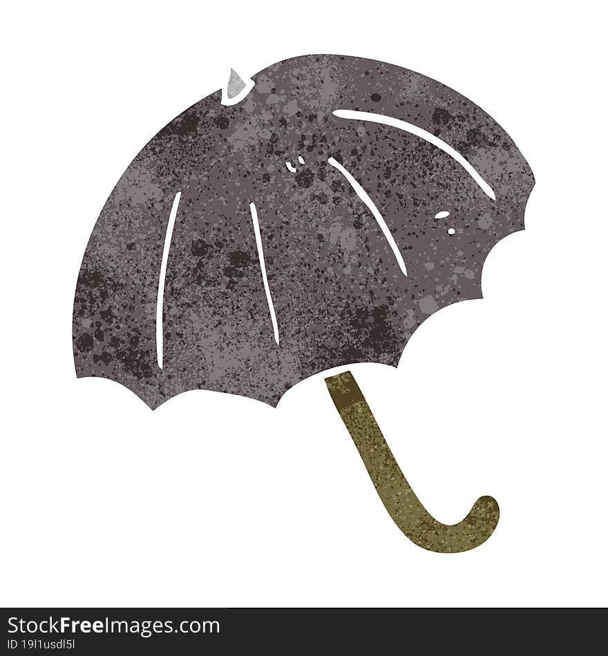 freehand retro cartoon umbrella