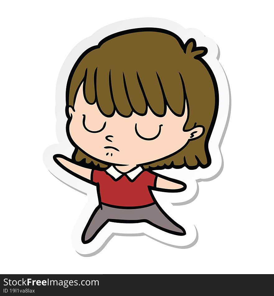 sticker of a cartoon woman