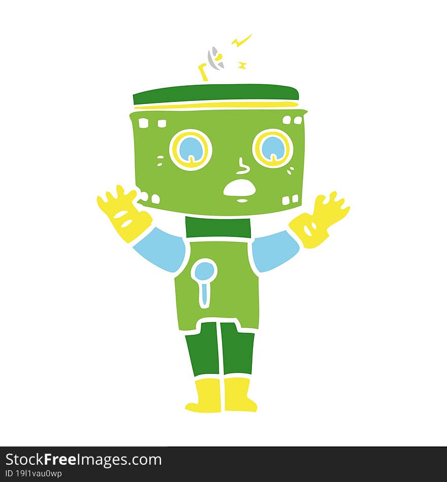 flat color style cartoon robot