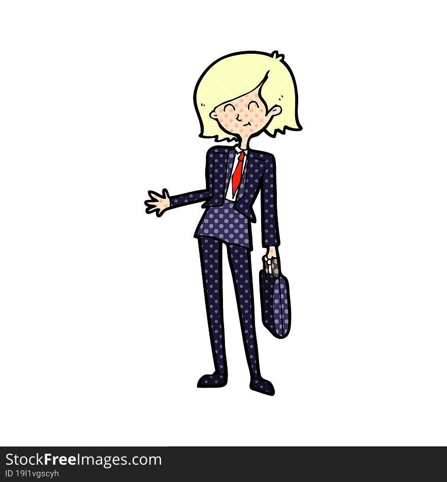 cartoon businesswoman