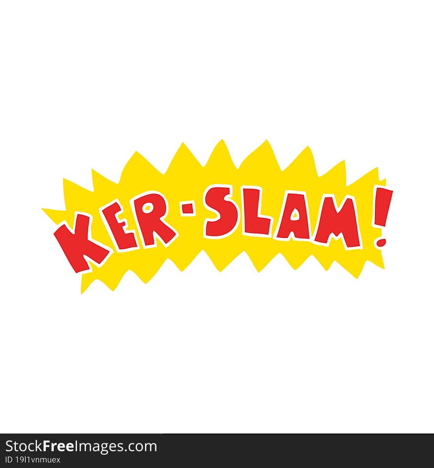 cartoon doodle word ker-slam