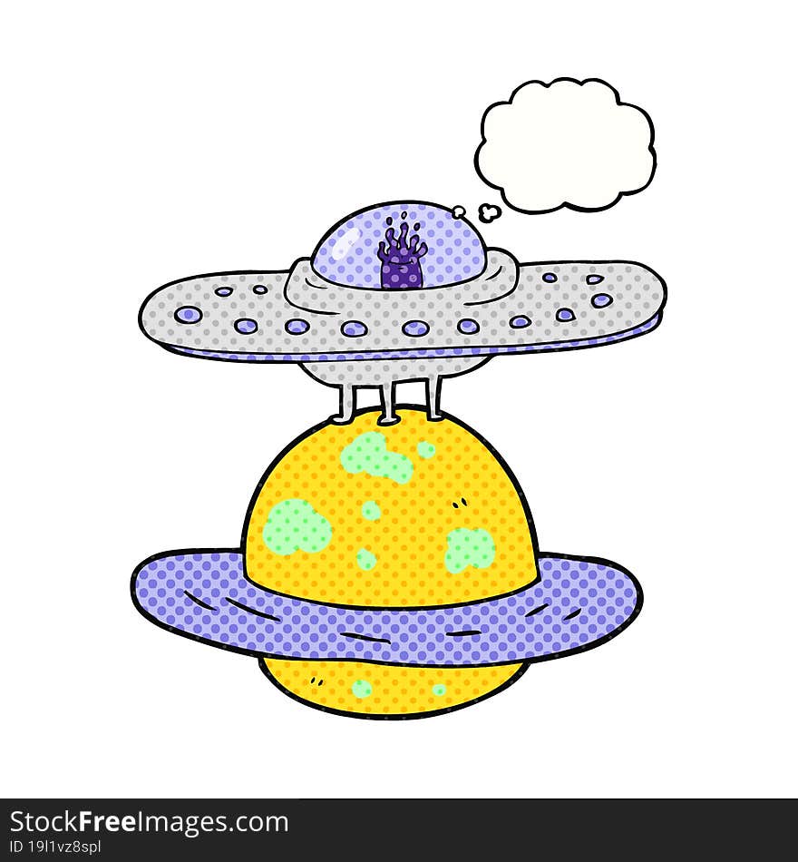 thought bubble cartoon flying saucer