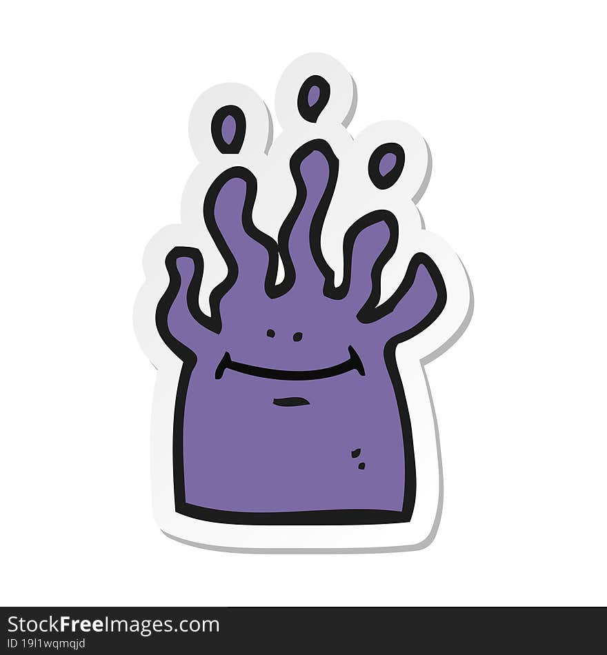 sticker of a cartoon little alien