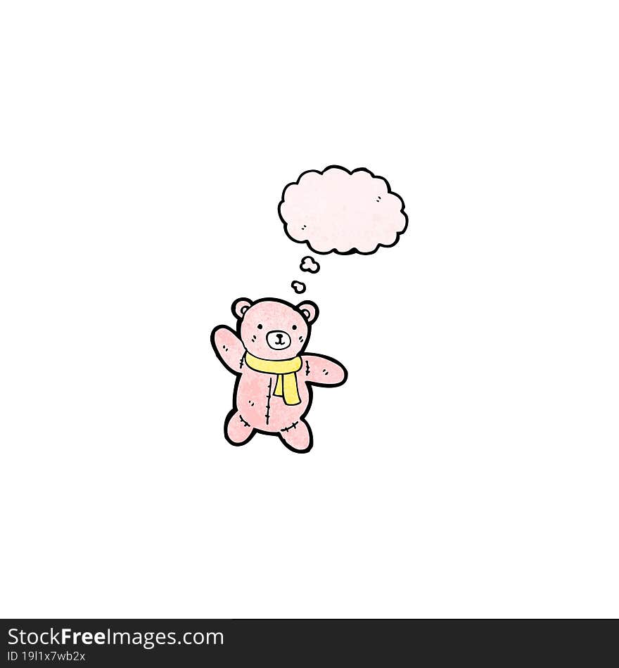 Cartoon Teddy Bear With Thought Bubble