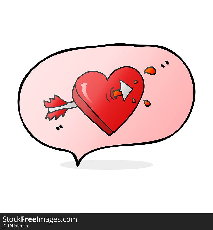 speech bubble cartoon arrow through heart speech bubble cartoon