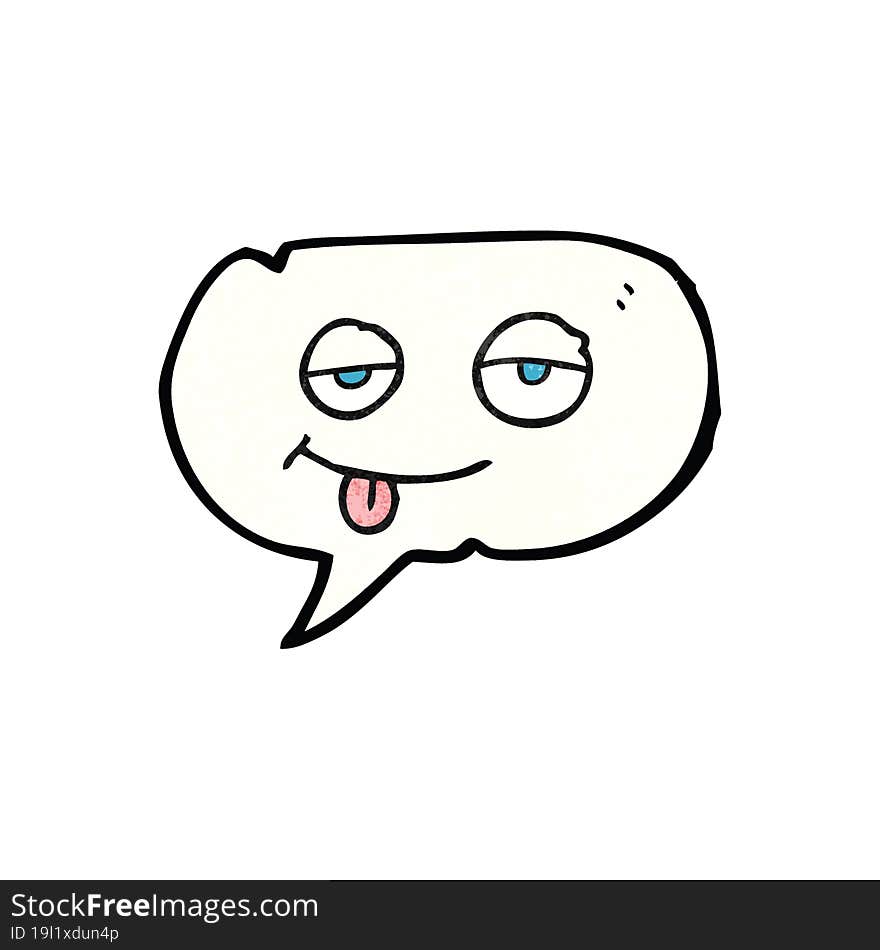 Speech Bubble Textured Cartoon Tired Eyes