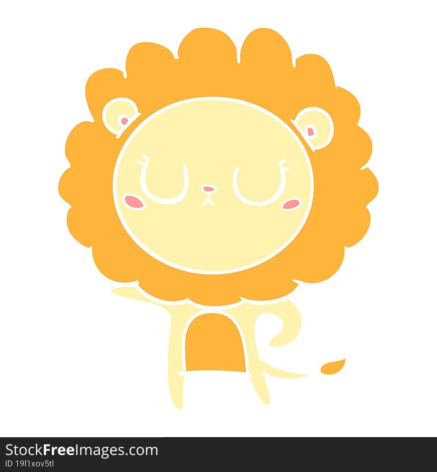 flat color style cartoon lion