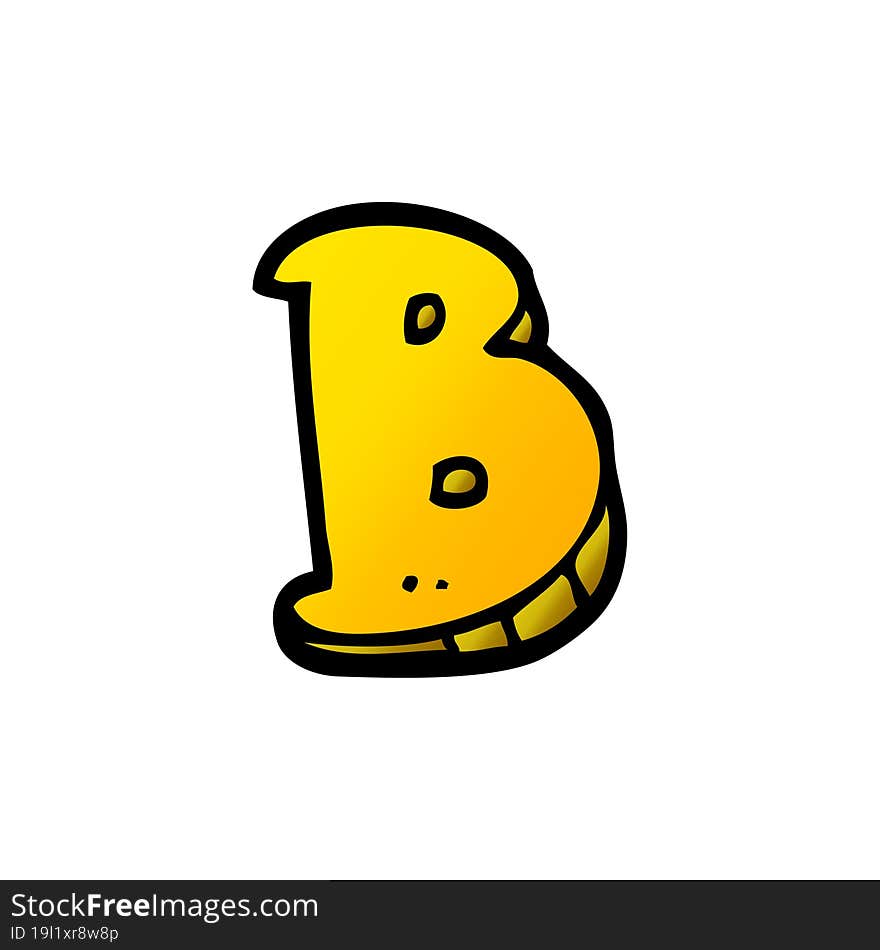 cartoon doodle letter b