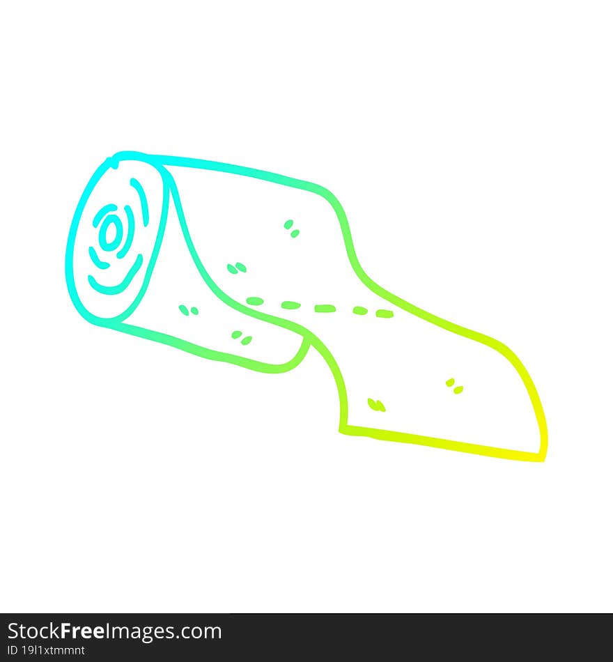 cold gradient line drawing cartoon toilet roll