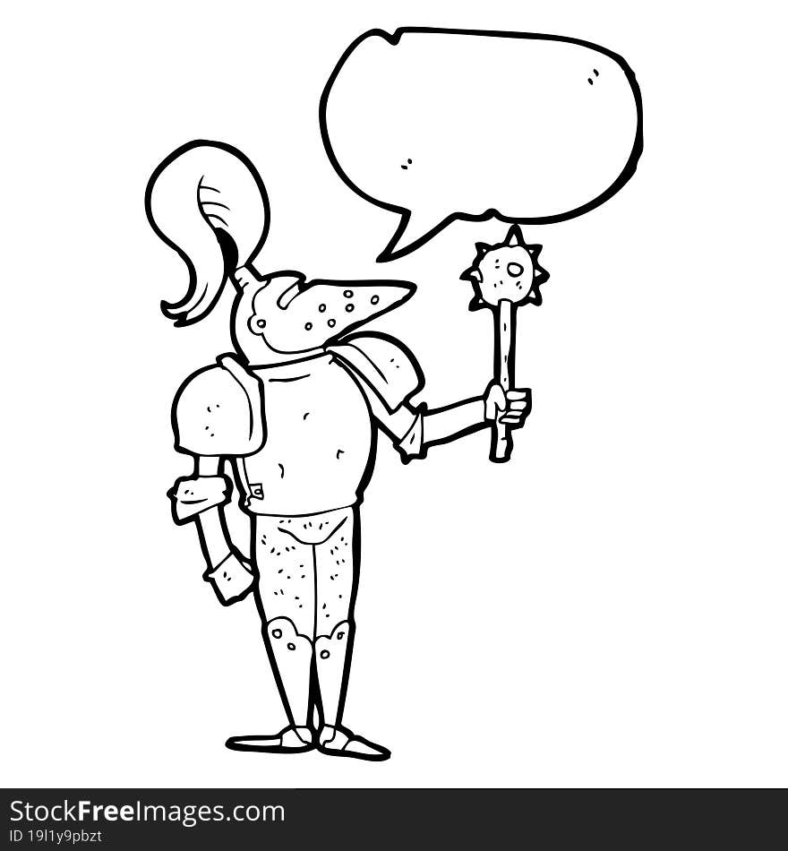 speech bubble cartoon medieval knight