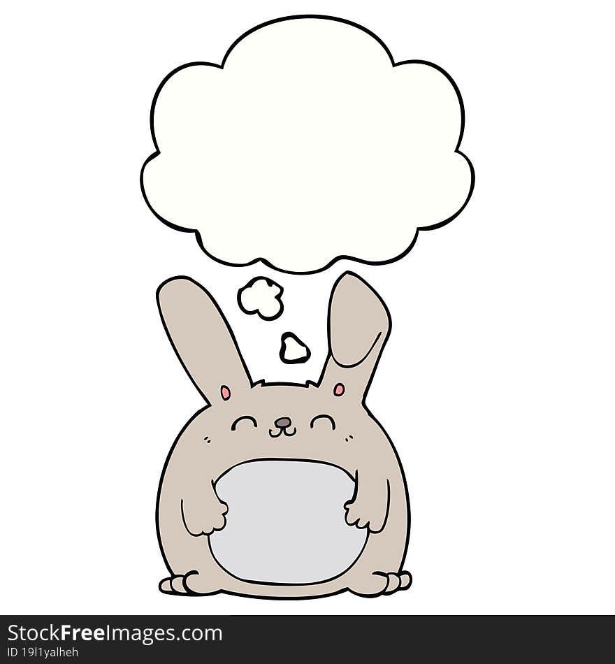 cartoon rabbit and thought bubble