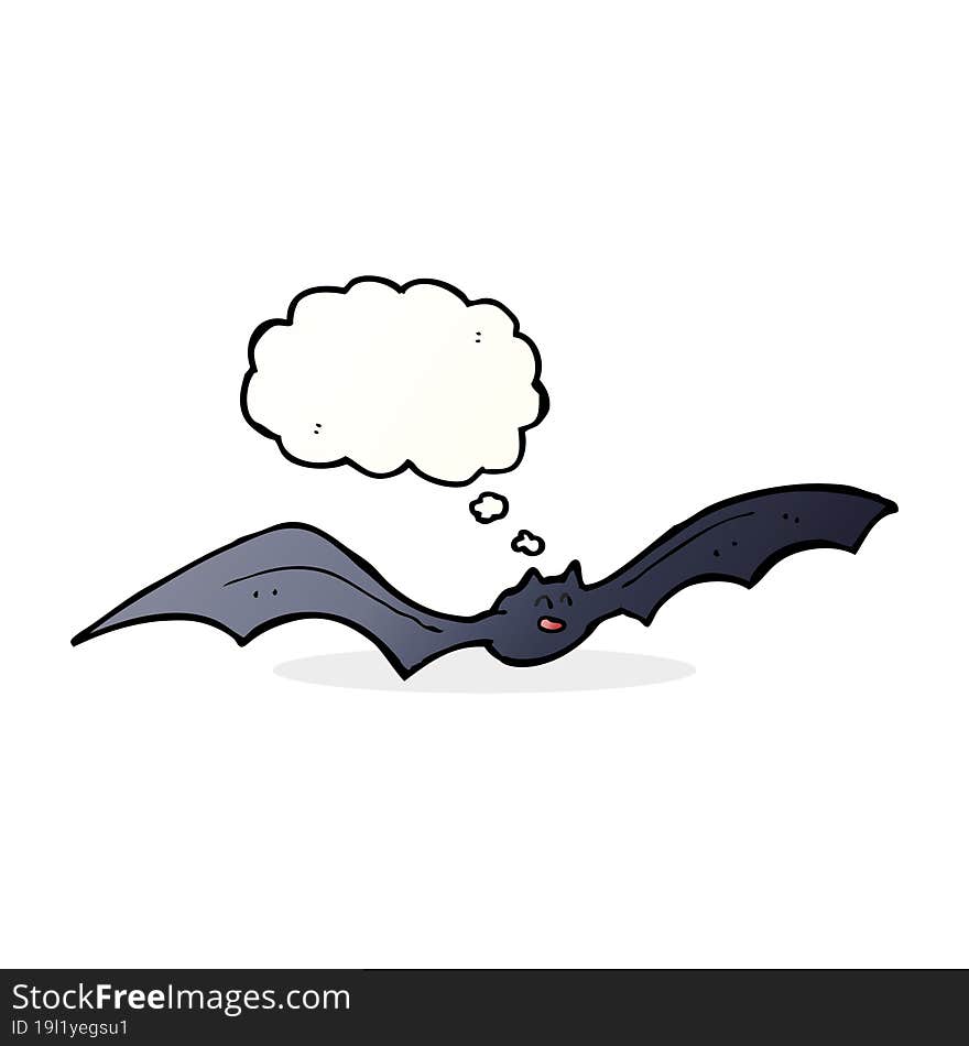 cartoon bat with thought bubble