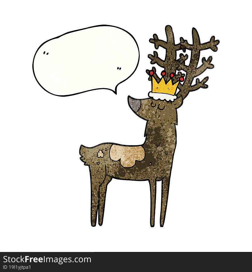 Speech Bubble Textured Cartoon Stag King