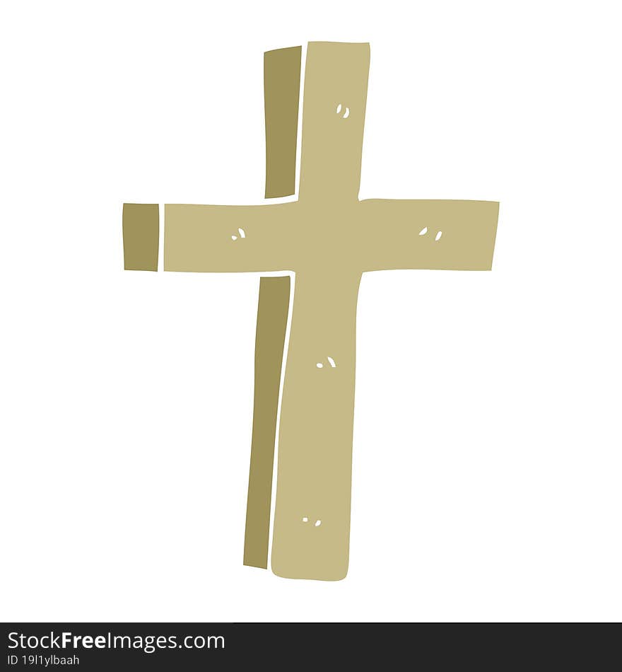 Cartoon Doodle Wooden Cross