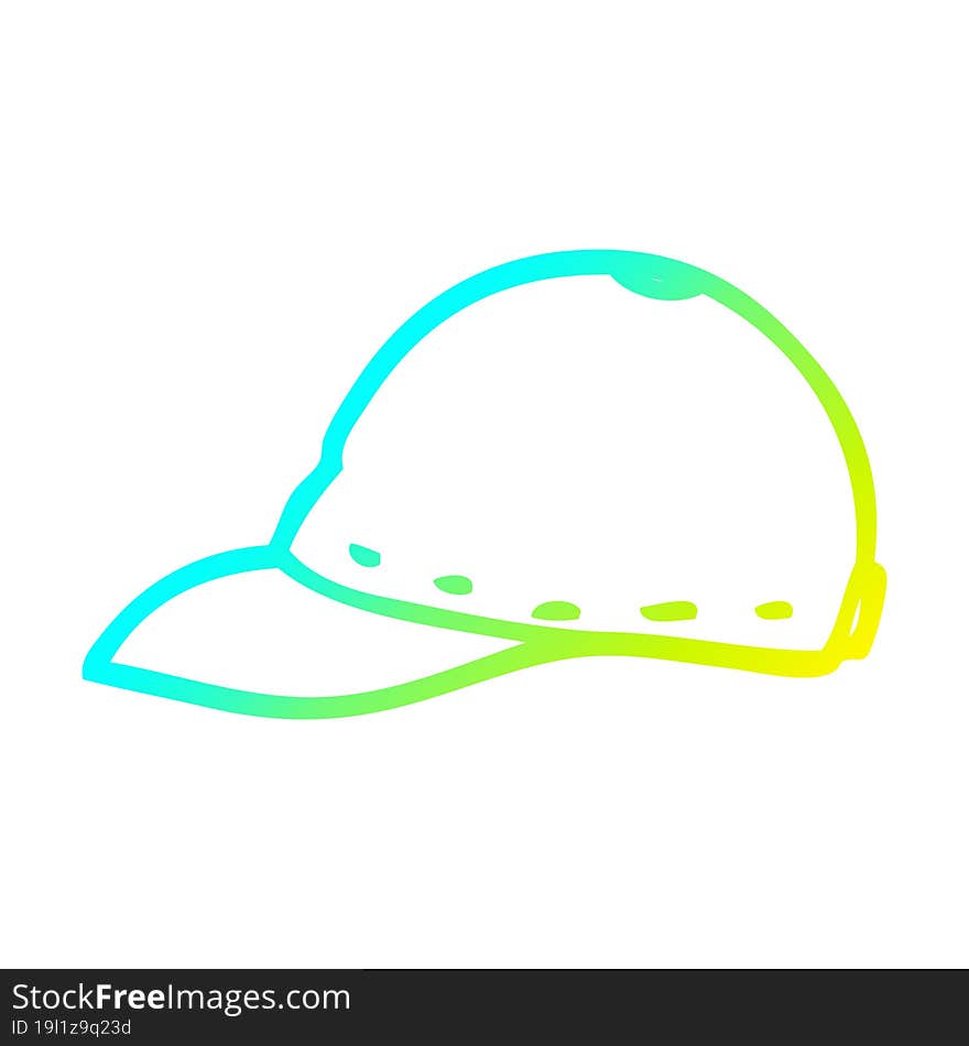 cold gradient line drawing cartoon cap