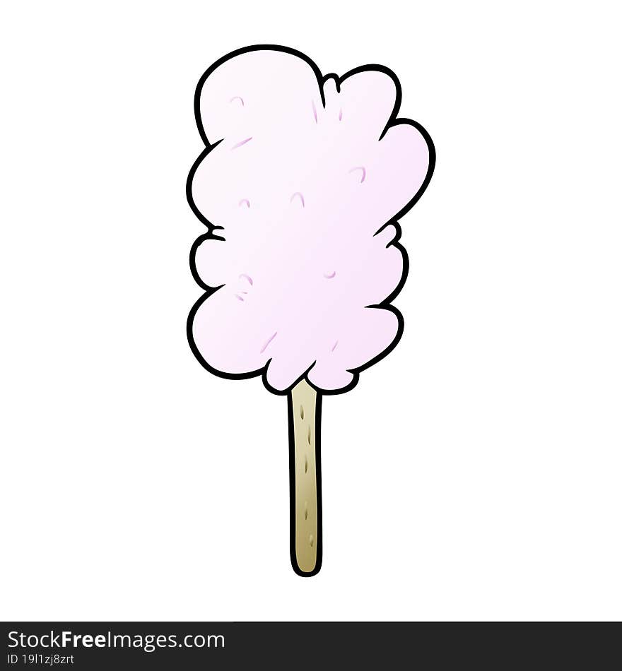 cartoon candy floss on stick. cartoon candy floss on stick