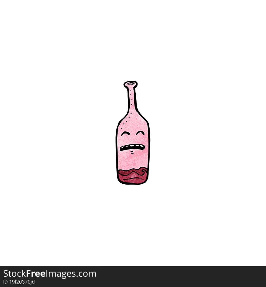 red wine bottle cartoon character