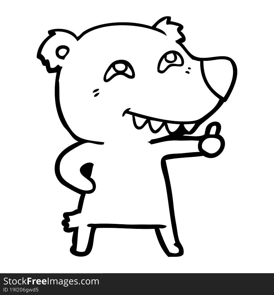 cartoon polar bear giving thumbs up sign. cartoon polar bear giving thumbs up sign