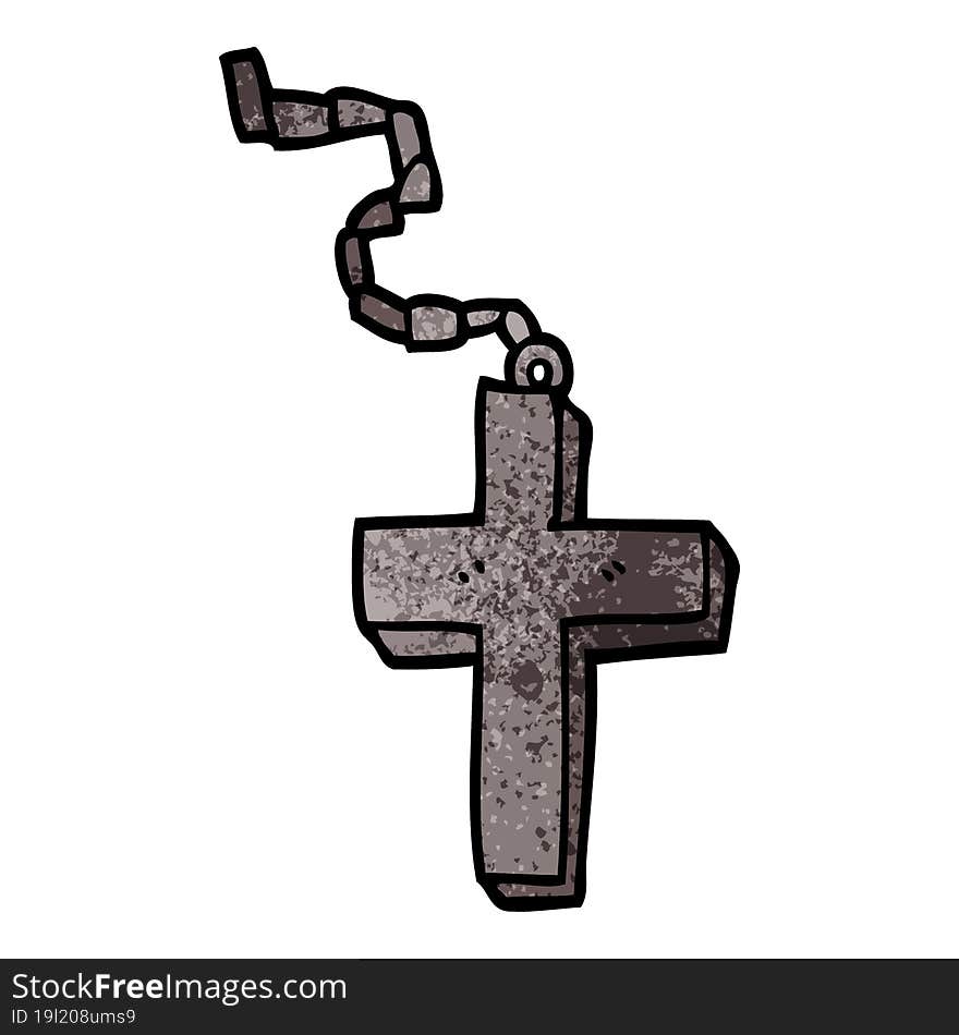 cartoon doodle metal cross