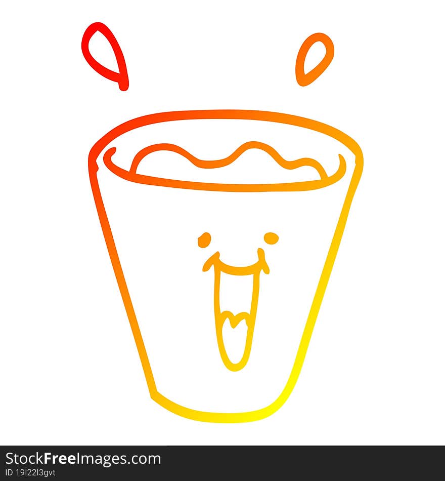 warm gradient line drawing cartoon happy drinks