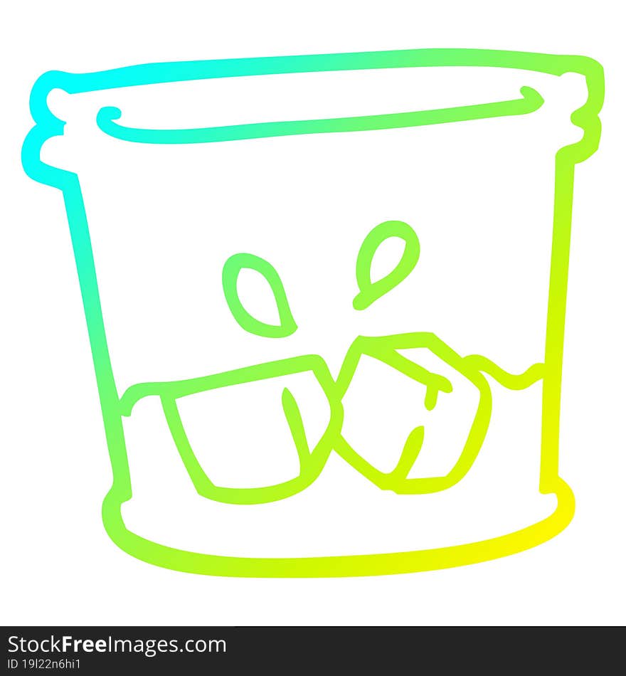 cold gradient line drawing cartoon drink in tumbler