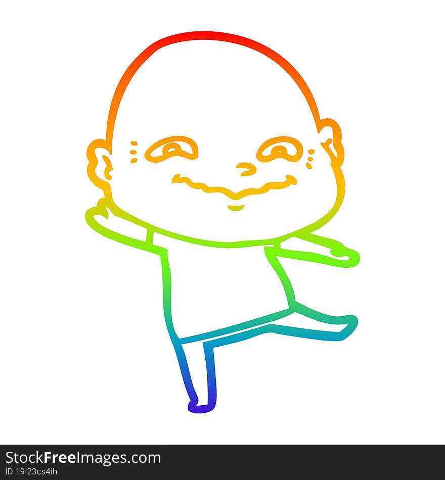 rainbow gradient line drawing cartoon creepy guy