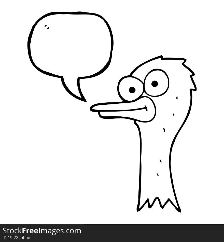 speech bubble cartoon ostrich head