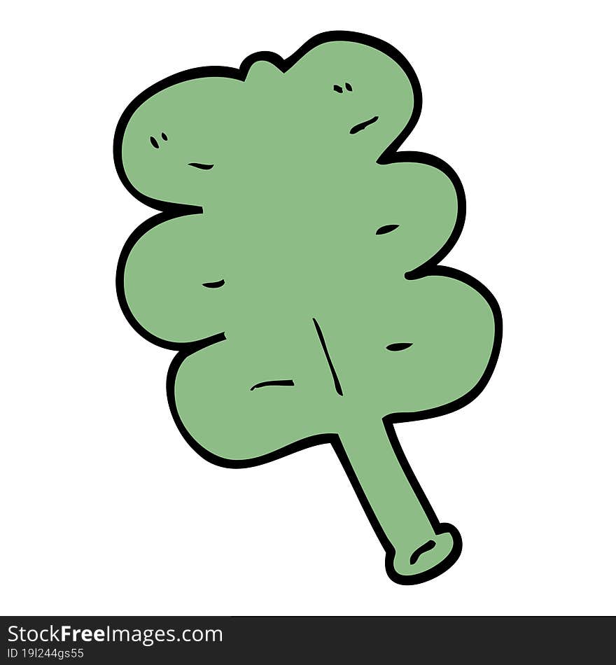 cartoon doodle leaf