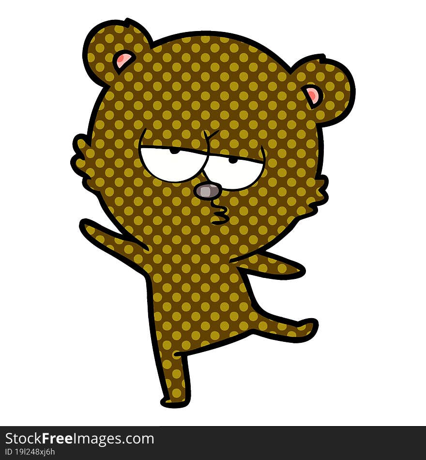 bored bear cartoon. bored bear cartoon