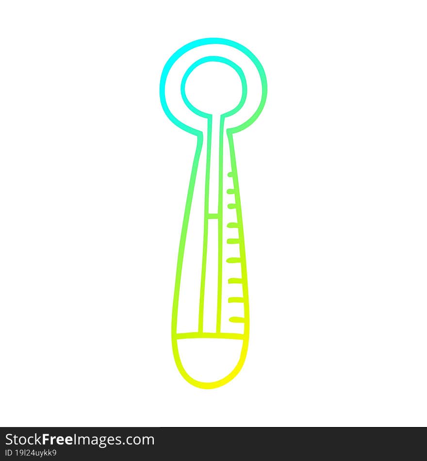 cold gradient line drawing cartoon medical thermometer