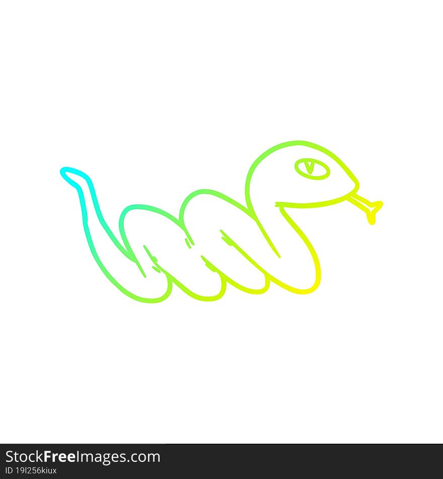 cold gradient line drawing cartoon slithering snake