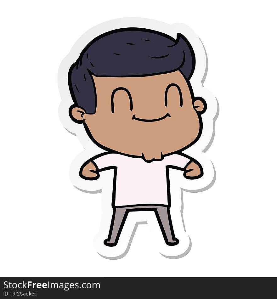 sticker of a cartoon friendly man