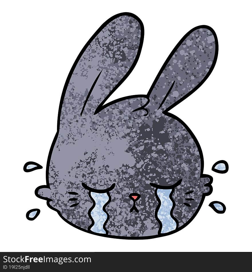 cartoon rabbit face crying. cartoon rabbit face crying