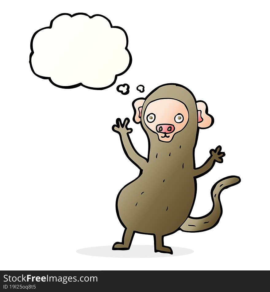 cartoon monkey with thought bubble