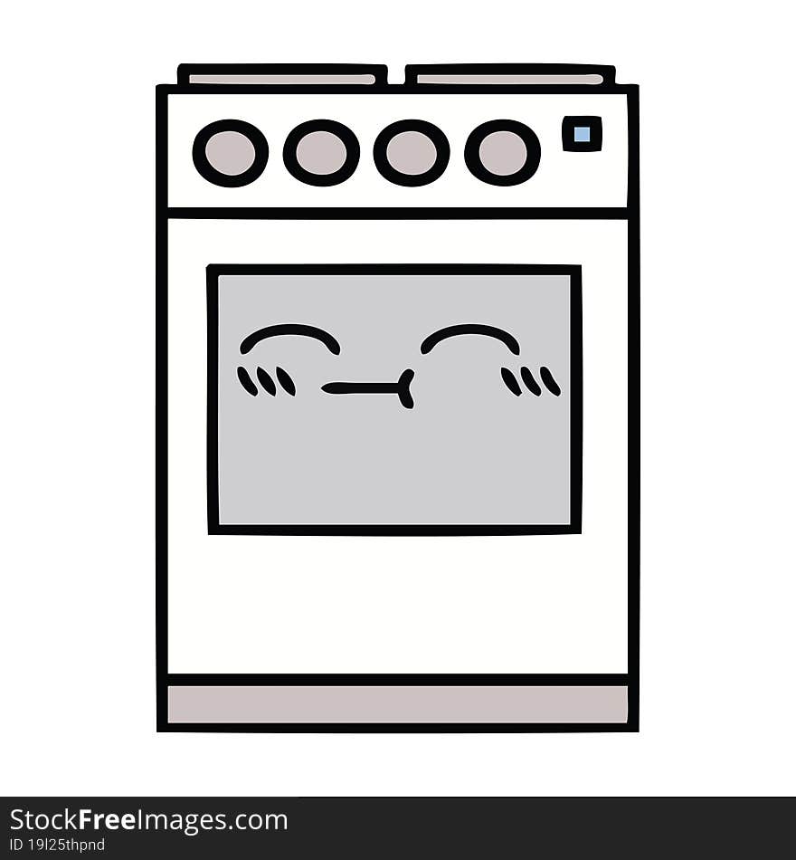 cute cartoon of a kitchen oven. cute cartoon of a kitchen oven