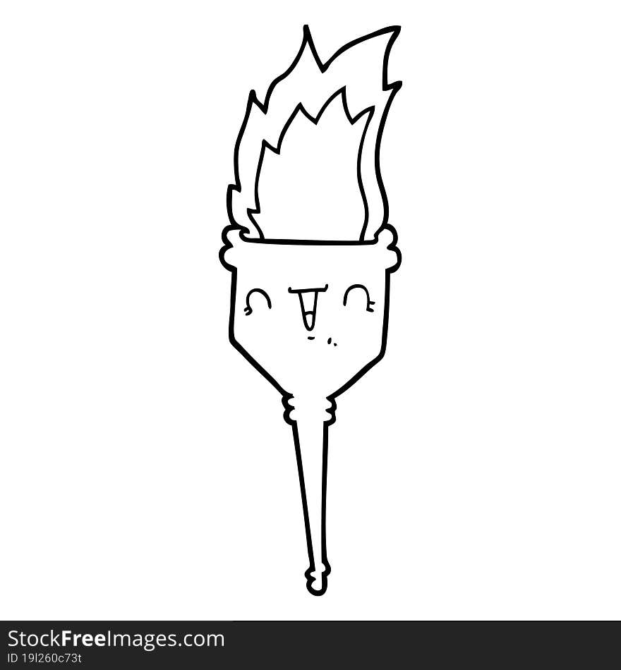 cartoon flaming chalice