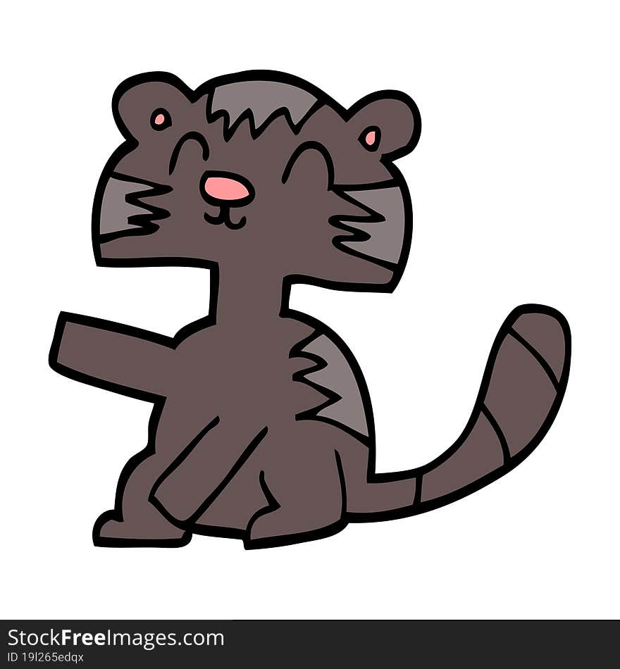 Funny Cartoon Doodle Cat