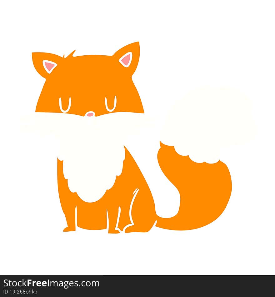 flat color style cartoon fox