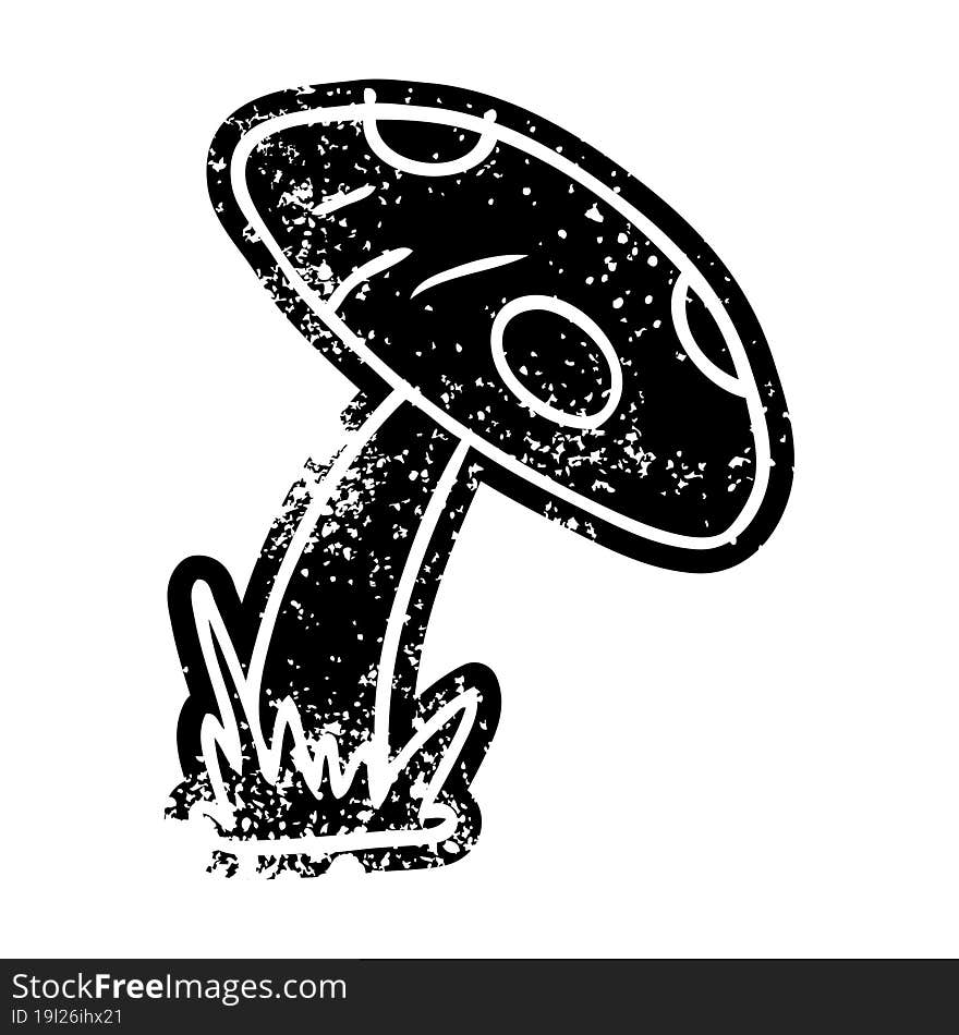 Grunge Icon Drawing Of A Toad Stool