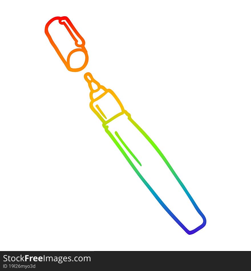 rainbow gradient line drawing cartoon permanent marker