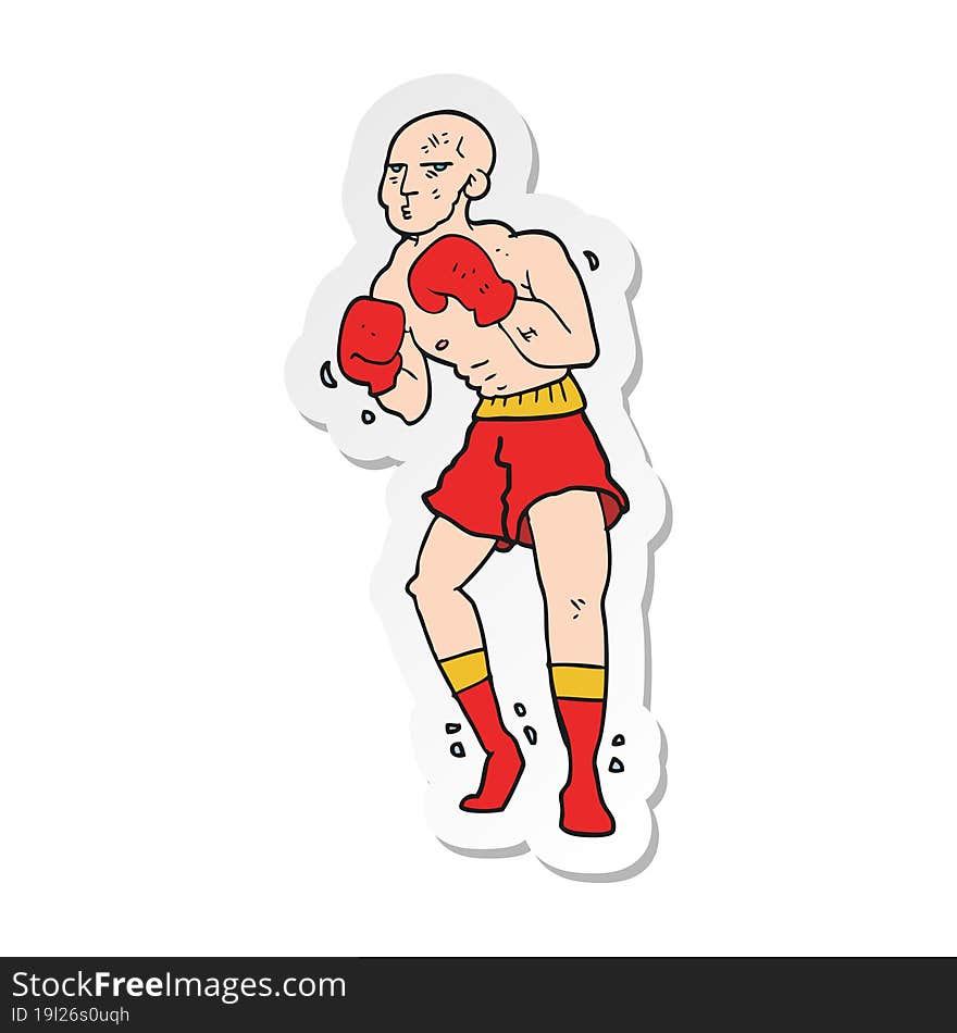 sticker of a cartoon boxer