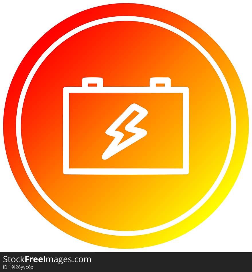 industrial battery circular in hot gradient spectrum