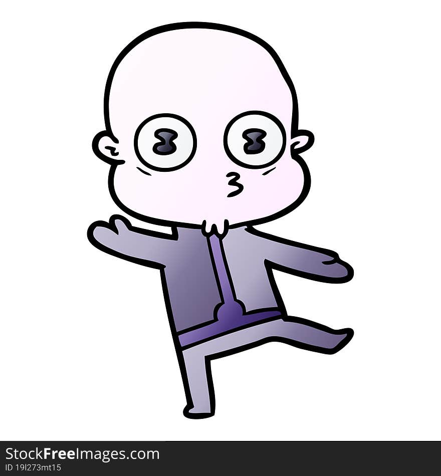 cartoon weird bald spaceman dancing. cartoon weird bald spaceman dancing